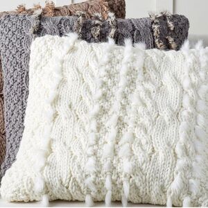 Pottery Barn Cream Cable Knit Accent Pillow cover
